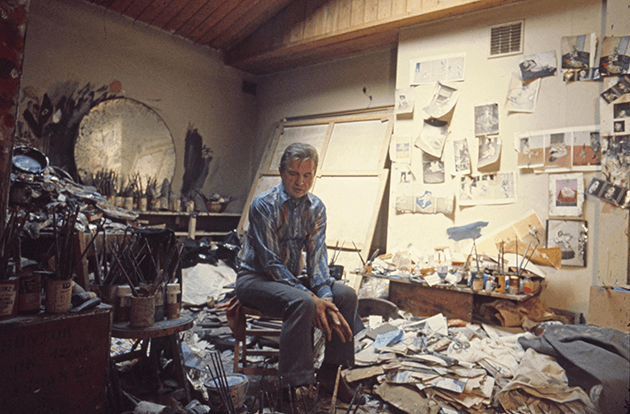 Michael Holtz, Francis Bacon in his 7 Reece Mews Studio, 1974  © Michael Holtz/Photo 12/Alamy